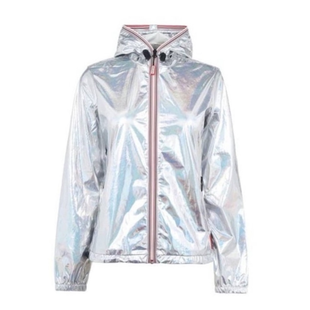 Hunter Metallic Silver Utility Jacket Size Small - image 3